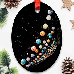 Ballons Night Party Oval Ornament (two Sides)