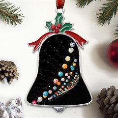 Ballons Night Party Metal Holly Leaf Bell Ornament