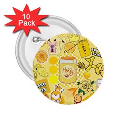 Marillo Pastel Zkt, Aesthetic, Stickers, Yellow 2 25  Buttons (10 Pack)  by kyorashop23