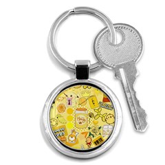 Marillo Pastel Zkt, Aesthetic, Stickers, Yellow Key Chain (round) by kyorashop23