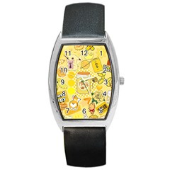 Marillo Pastel Zkt, Aesthetic, Stickers, Yellow Barrel Style Metal Watch by kyorashop23