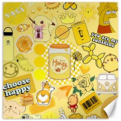 Marillo Pastel Zkt, Aesthetic, Stickers, Yellow Canvas 12  X 12  by kyorashop23