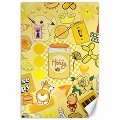 Marillo Pastel Zkt, Aesthetic, Stickers, Yellow Canvas 24  X 36  by kyorashop23