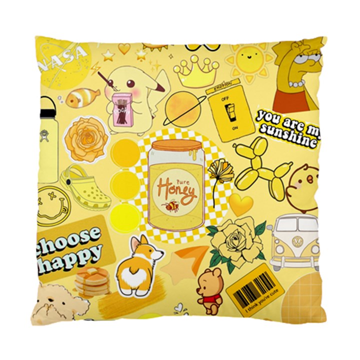 Marillo Pastel Zkt, Aesthetic, Stickers, Yellow Standard Cushion Case (Two Sides)