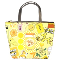 Marillo Pastel Zkt, Aesthetic, Stickers, Yellow Bucket Bag by kyorashop23