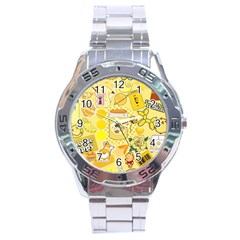 Marillo Pastel Zkt, Aesthetic, Stickers, Yellow Stainless Steel Analogue Watch by kyorashop23