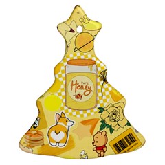 Marillo Pastel Zkt, Aesthetic, Stickers, Yellow Christmas Tree Ornament (two Sides) by kyorashop23