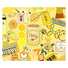 Marillo Pastel Zkt, Aesthetic, Stickers, Yellow Two Sides Premium Plush Fleece Blanket (kids Size) by kyorashop23