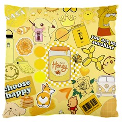 Marillo Pastel Zkt, Aesthetic, Stickers, Yellow 16  Baby Flannel Cushion Case (two Sides) by kyorashop23