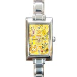 Marillo Pastel Zkt, Aesthetic, Stickers, Yellow Rectangle Italian Charm Watch Front