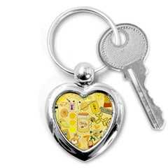 Marillo Pastel Zkt, Aesthetic, Stickers, Yellow Key Chain (heart) by kyorashop23