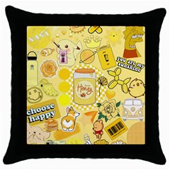 Marillo Pastel Zkt, Aesthetic, Stickers, Yellow Throw Pillow Case (black) by kyorashop23