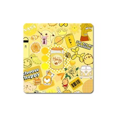 Marillo Pastel Zkt, Aesthetic, Stickers, Yellow Square Magnet by kyorashop23