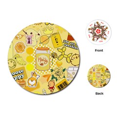 Marillo Pastel Zkt, Aesthetic, Stickers, Yellow Playing Cards Single Design (round)