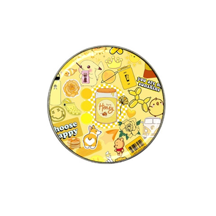 Marillo Pastel Zkt, Aesthetic, Stickers, Yellow Hat Clip Ball Marker (4 pack)