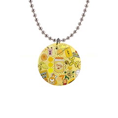 Marillo Pastel Zkt, Aesthetic, Stickers, Yellow 1  Button Necklace by kyorashop23