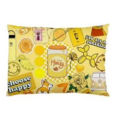 Marillo Pastel Zkt, Aesthetic, Stickers, Yellow Pillow Case by kyorashop23