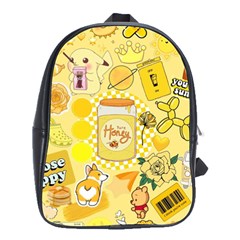 Marillo Pastel Zkt, Aesthetic, Stickers, Yellow School Bag (large) by kyorashop23