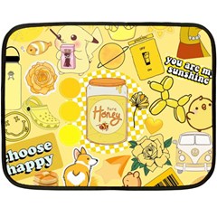 Marillo Pastel Zkt, Aesthetic, Stickers, Yellow Two Sides Fleece Blanket (mini) by kyorashop23