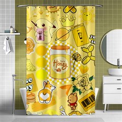 Marillo Pastel Zkt, Aesthetic, Stickers, Yellow Shower Curtain 48  X 72  (small)  by kyorashop23