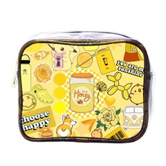 Marillo Pastel Zkt, Aesthetic, Stickers, Yellow Mini Toiletries Bag (one Side) by kyorashop23