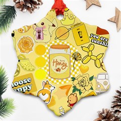 Marillo Pastel Zkt, Aesthetic, Stickers, Yellow Ornament (snowflake)