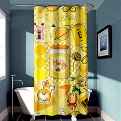 Marillo Pastel Zkt, Aesthetic, Stickers, Yellow Shower Curtain 36  X 72  (stall)  by kyorashop23