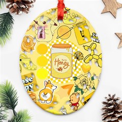 Marillo Pastel Zkt, Aesthetic, Stickers, Yellow Ornament (oval Filigree)