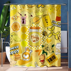 Marillo Pastel Zkt, Aesthetic, Stickers, Yellow Shower Curtain 60  X 72  (medium)  by kyorashop23