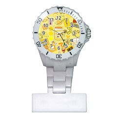 Marillo Pastel Zkt, Aesthetic, Stickers, Yellow Plastic Nurses Watch