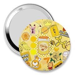 Marillo Pastel Zkt, Aesthetic, Stickers, Yellow 3  Handbag Mirrors by kyorashop23