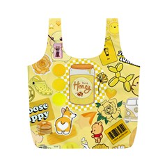 Marillo Pastel Zkt, Aesthetic, Stickers, Yellow Full Print Recycle Bag (m) by kyorashop23