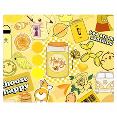 Marillo Pastel Zkt, Aesthetic, Stickers, Yellow Two Sides Premium Plush Fleece Blanket (teen Size) by kyorashop23