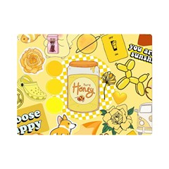 Marillo Pastel Zkt, Aesthetic, Stickers, Yellow Premium Plush Fleece Blanket (mini) by kyorashop23