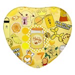 Marillo Pastel Zkt, Aesthetic, Stickers, Yellow Heart Glass Fridge Magnet (4 pack) Front