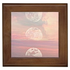 Moon Phase, Cloud, Clouds, Moon, Pastel Framed Tile by kyorashop23