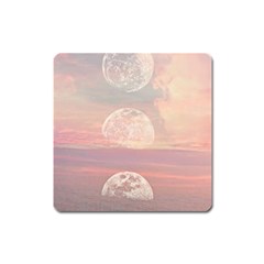 Moon Phase, Cloud, Clouds, Moon, Pastel Square Magnet by kyorashop23