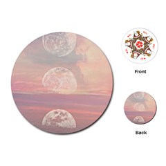 Moon Phase, Cloud, Clouds, Moon, Pastel Playing Cards Single Design (round) by kyorashop23