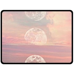 Moon Phase, Cloud, Clouds, Moon, Pastel Fleece Blanket (large) by kyorashop23