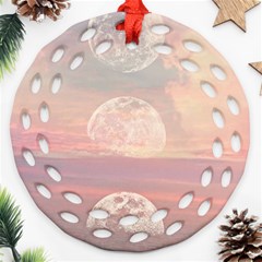 Moon Phase, Cloud, Clouds, Moon, Pastel Ornament (round Filigree)