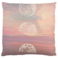 Moon Phase, Cloud, Clouds, Moon, Pastel Large Premium Plush Fleece Cushion Case (one Side) by kyorashop23