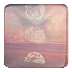 Moon Phase, Cloud, Clouds, Moon, Pastel Square Glass Fridge Magnet (4 Pack) by kyorashop23