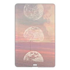 Moon Phase, Cloud, Clouds, Moon, Pastel Name Card Style Usb Flash Drive