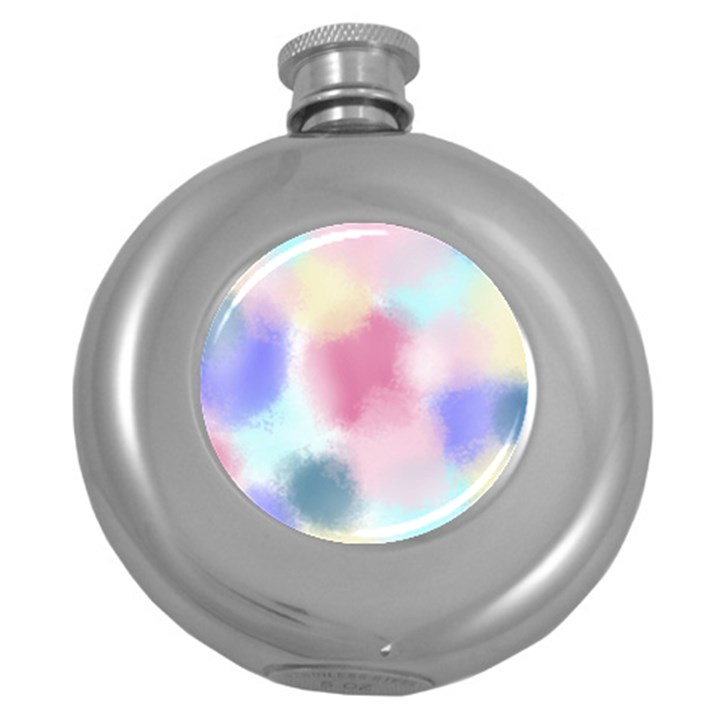 Pastel Ballons, Ballons, Round Hip Flask (5 oz)