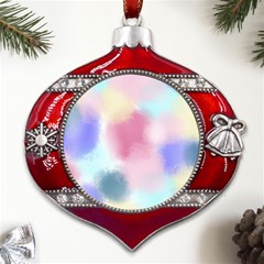 Pastel Ballons, Ballons, Metal Snowflake And Bell Red Ornament