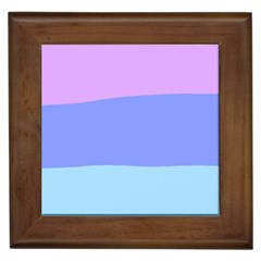 Pastel Colour, Blue, Lilac, Orange, Pastel, Pink, Romance Framed Tile by kyorashop23