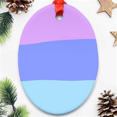 Pastel Colour, Blue, Lilac, Orange, Pastel, Pink, Romance Ornament (oval)