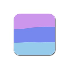 Pastel Colour, Blue, Lilac, Orange, Pastel, Pink, Romance Rubber Square Coaster (4 Pack) by kyorashop23