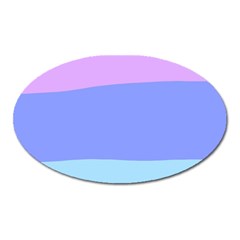 Pastel Colour, Blue, Lilac, Orange, Pastel, Pink, Romance Oval Magnet by kyorashop23