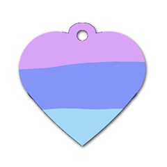 Pastel Colour, Blue, Lilac, Orange, Pastel, Pink, Romance Dog Tag Heart (two Sides) by kyorashop23